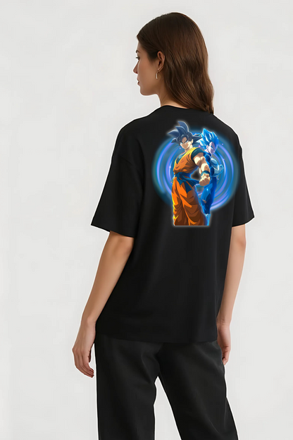 GOKU & VEGETA OVERSIZED TEE BLACK