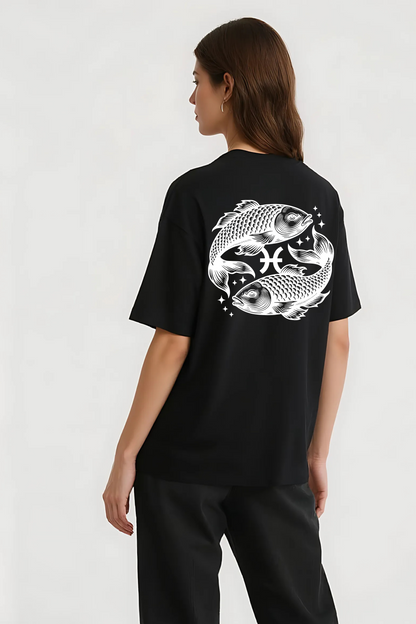 PISCES OVERSIZED TEE BLACK