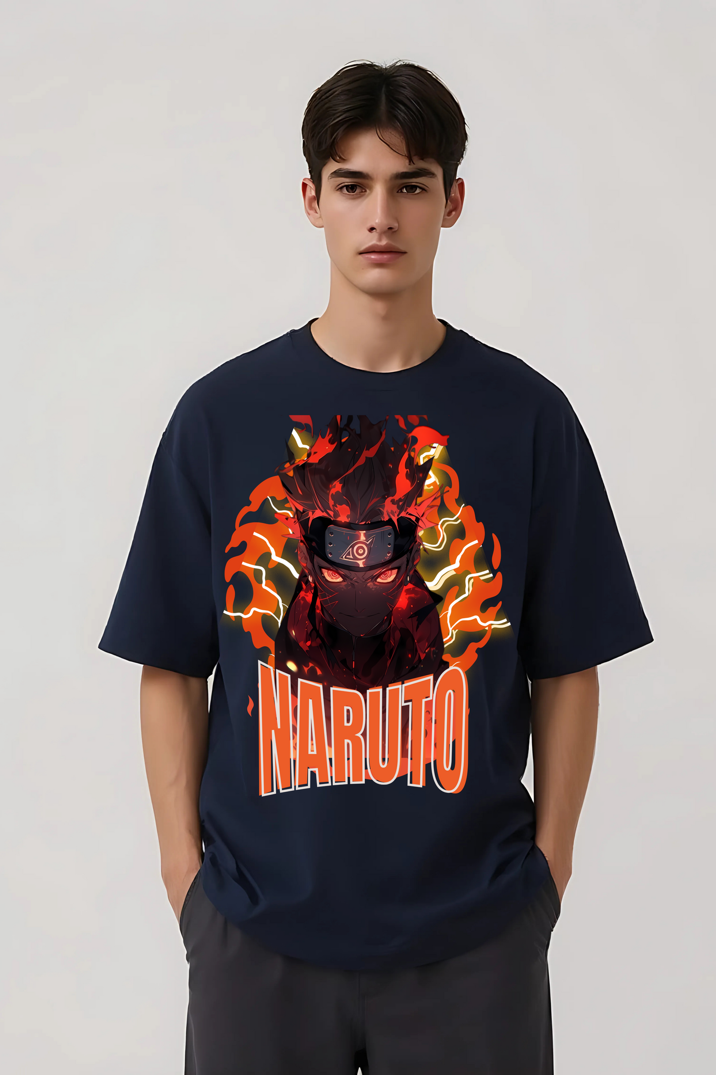NARUTO NINETAIL OVERSIZED TEE NAVY-BLUE