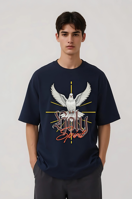 HOLY SPIRIT OVERSIZED TEE NAVY-BLUE