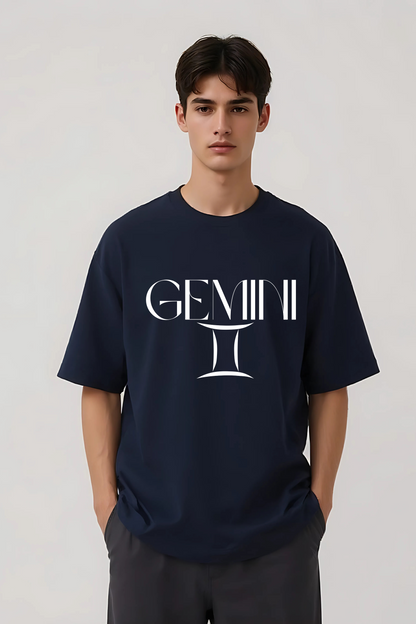 GEMINI OVERSIZED TEE NAVY-BLUE