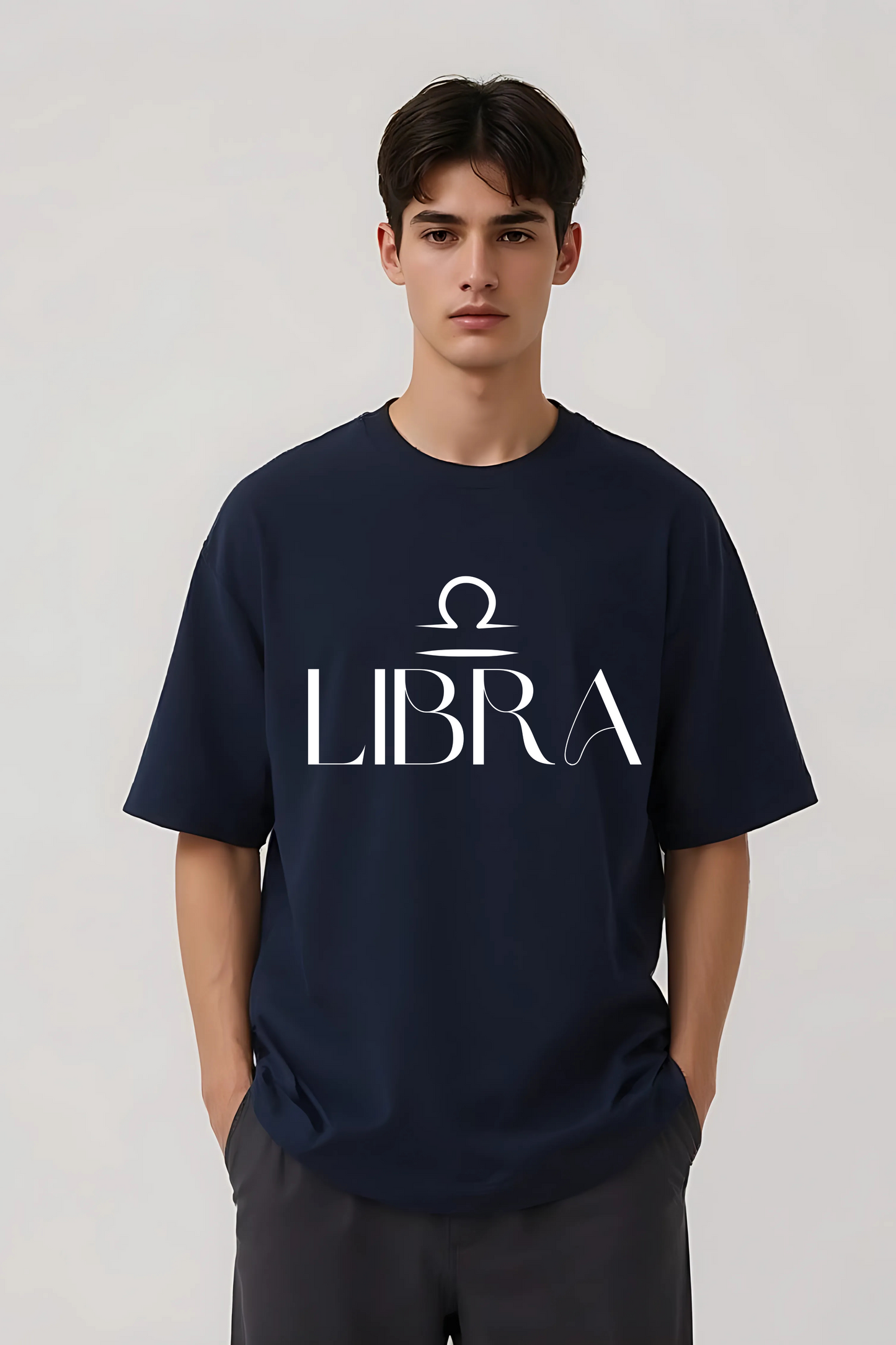 LIBRA OVERSIZED TEE NAVY-BLUE