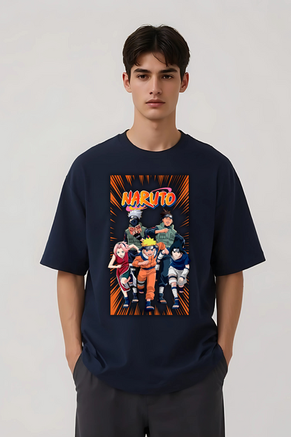 NARUTO GROUP OVERSIZED TEE NAVY-BLUE