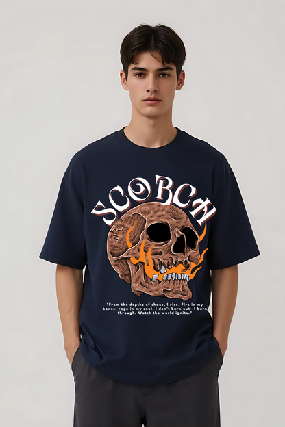 SCORCH OVERSIZED TEE NAVY-BLUE