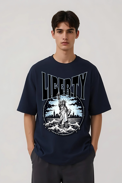 LIBERTY OVERSIZED TEE NAVY-BLUE