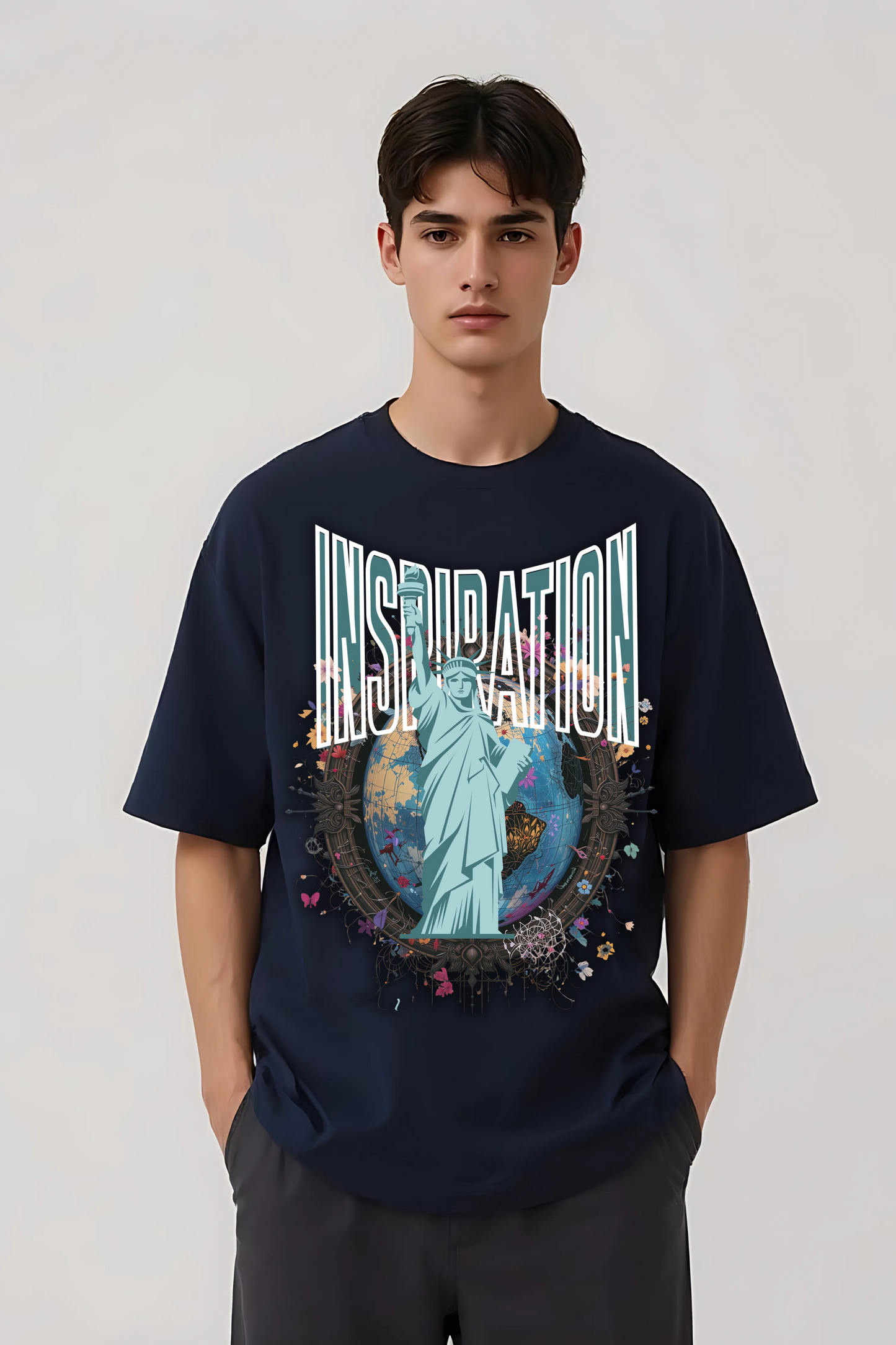 INSPIRATION OVERSIZED TEE NAVY-BLUE