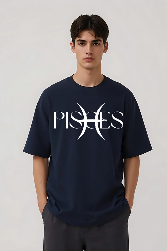 PISCES OVERSIZED TEE NAVY-BLUE