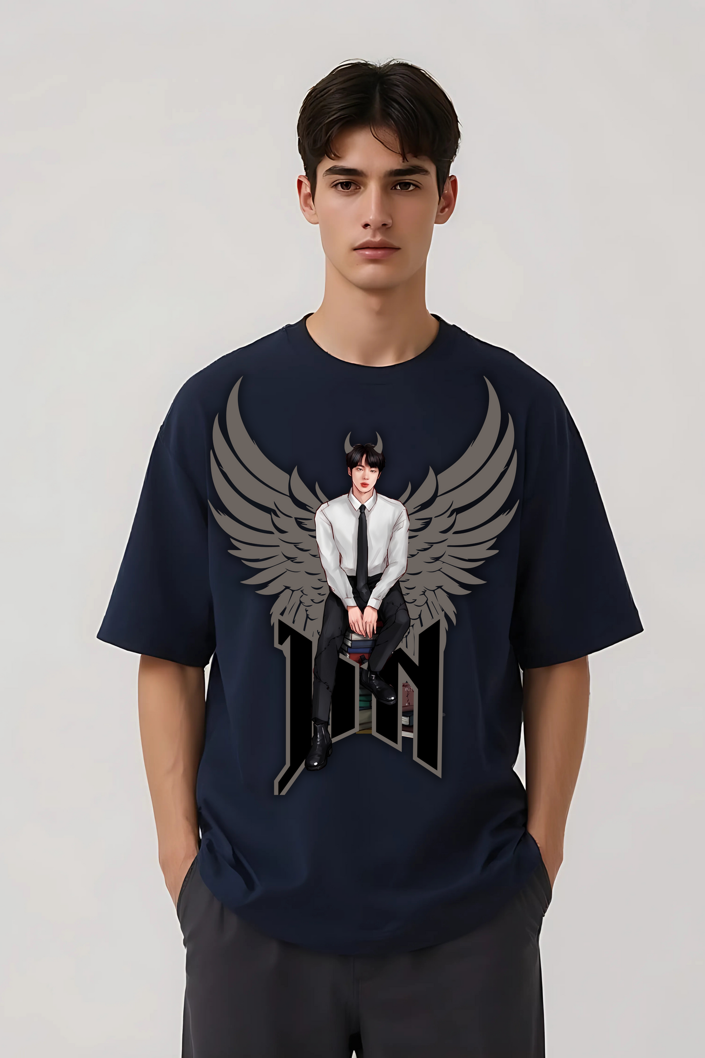 JIN OVERSIZED TEE NAVY-BLUE