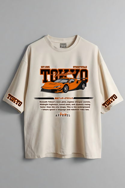 TOKYO UNDERGROUND OVERSIZED T-SHRT BEIGE