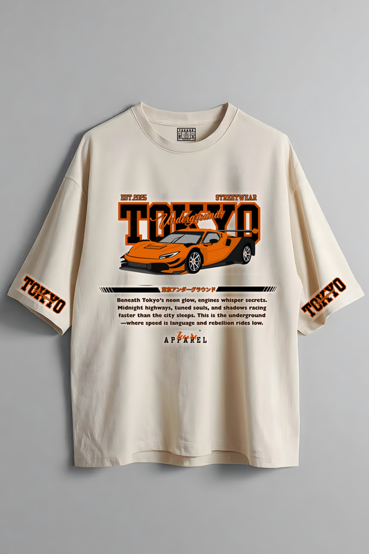 TOKYO UNDERGROUND OVERSIZED T-SHRT BEIGE