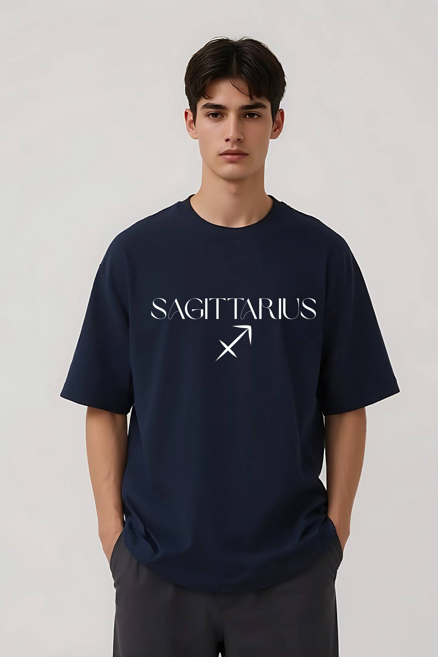 SAGITTARIUS OVERSIZED TEE NAVY-BLUE