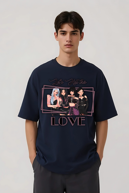 KILL THIS LOVE OVERSIZED TEE NAVY-BLUE