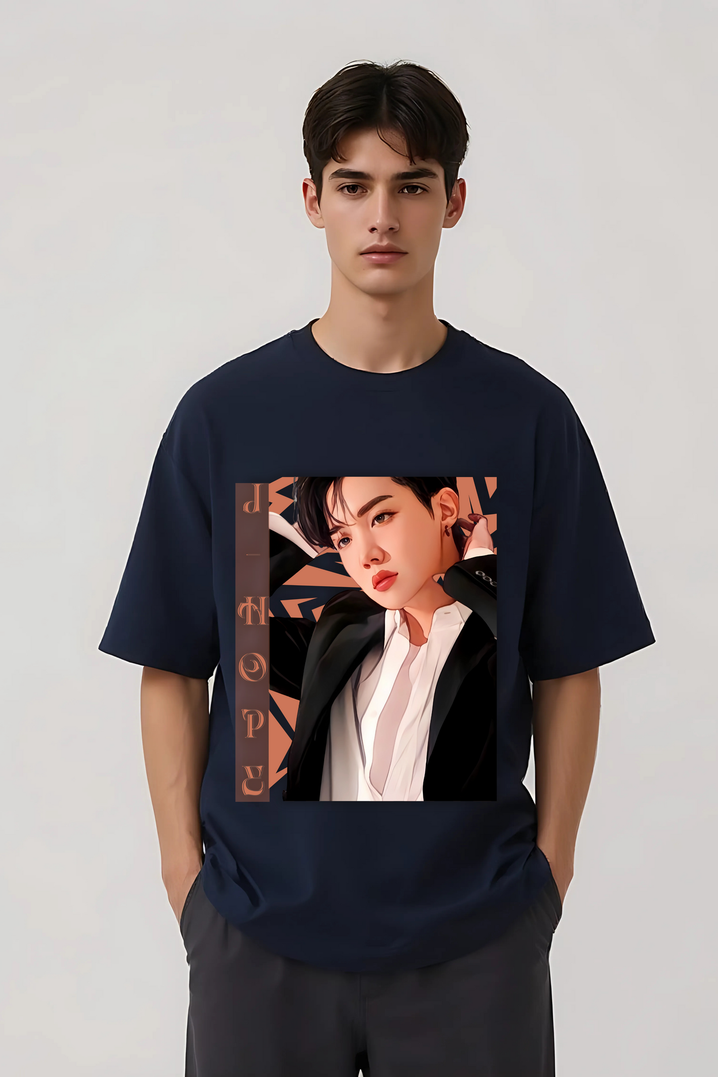 J HOPE OVERSIZED TEE NAVY-BLUE