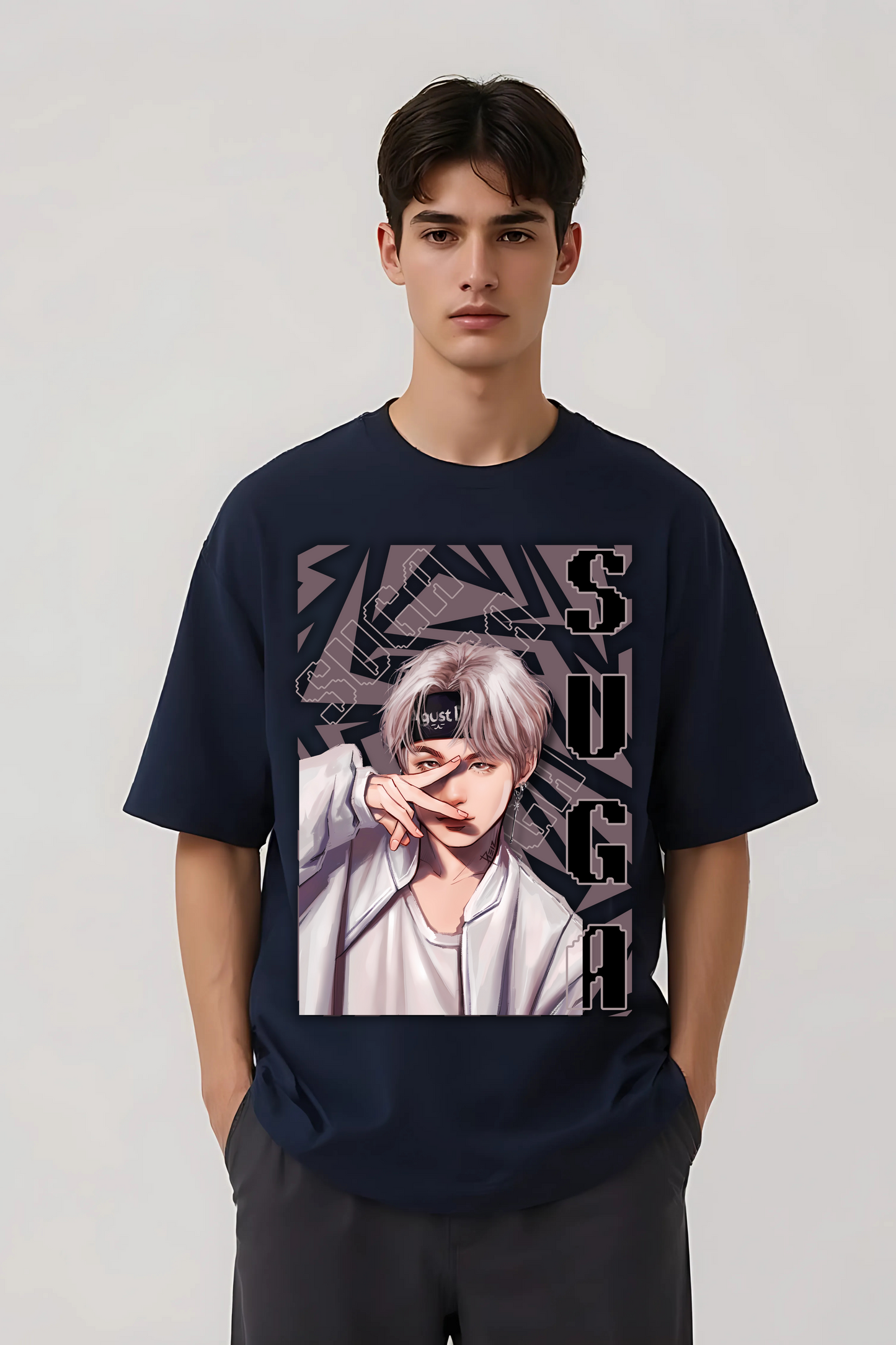 SUGA OVERSIZED TEE NAVY-BLUE