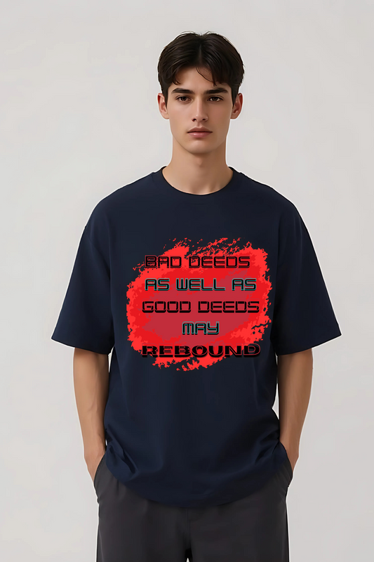 GOOD & BAD DEEDS OVERSIZED TEE NAVY-BLUE