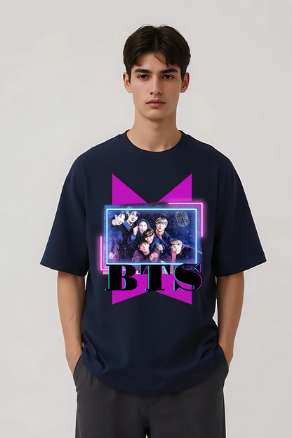 BTS GROUP OVERSIZED TEE NAVY-BLUE
