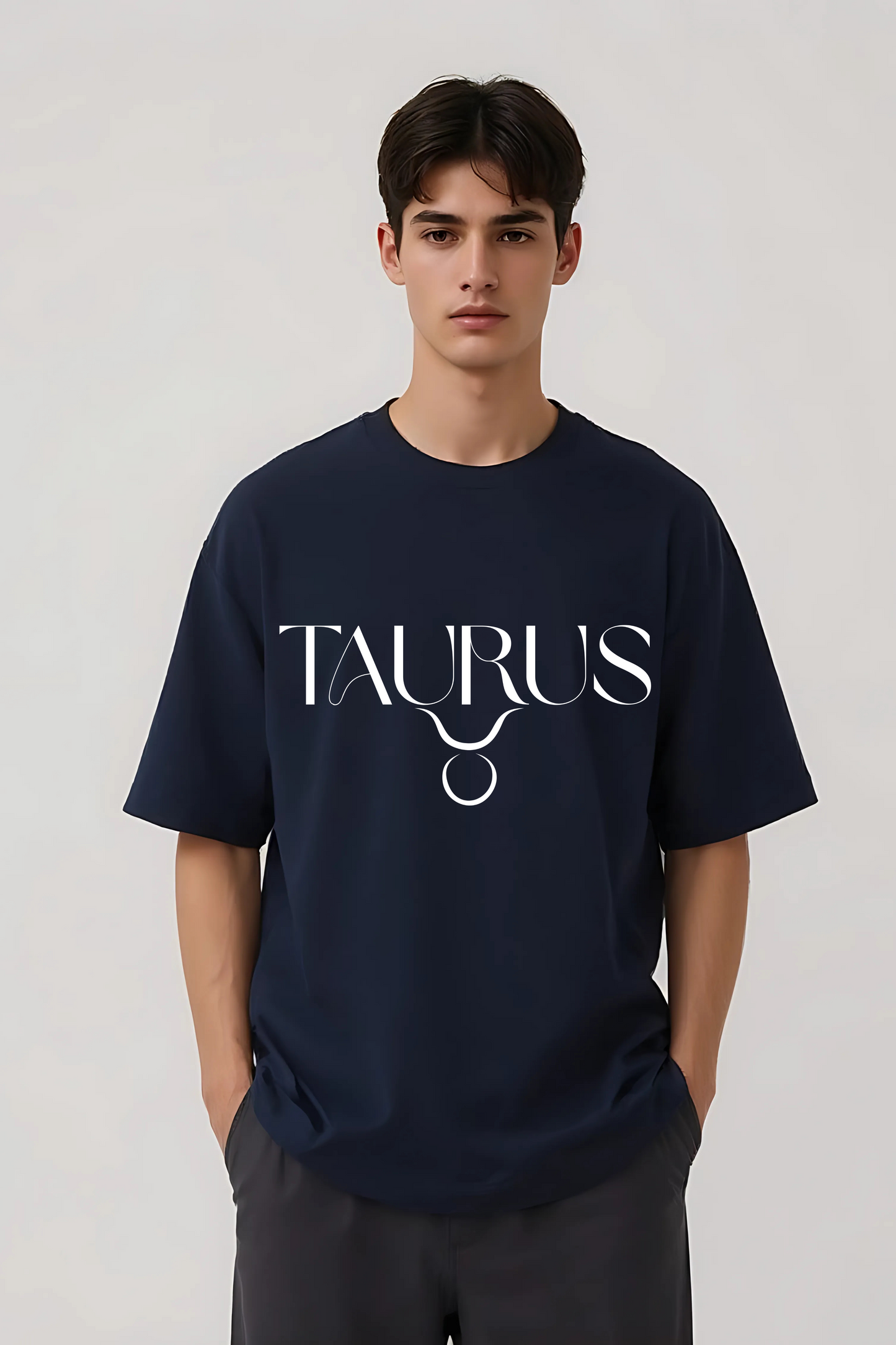 TAURUS OVERSIZED TEE NAVY-BLUE