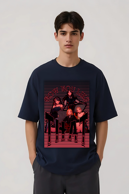 HOW YOU LIKE THAT OVERSIZED TEE NAVY-BLUE