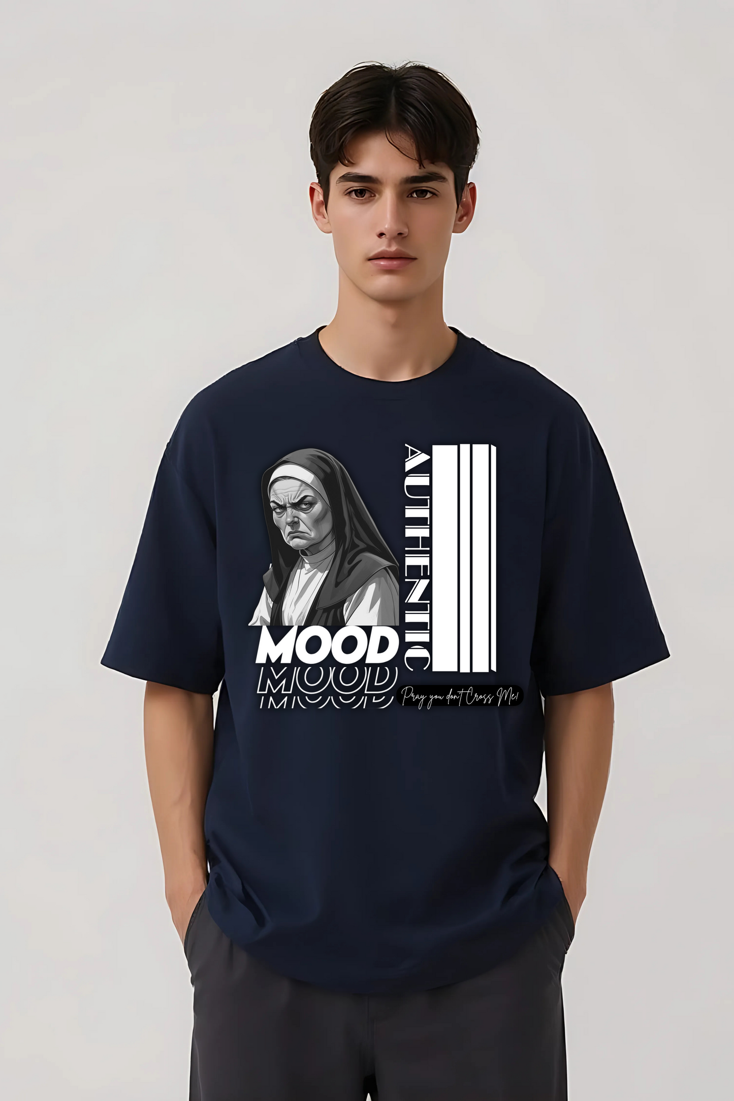AUTHENTIC MOOD OVERSIZED TEE NAVY-BLUE