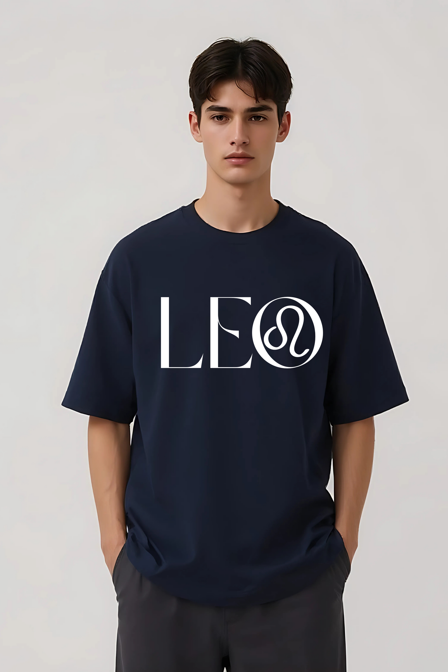 LEO OVERSIZED TEE NAVY-BLUE