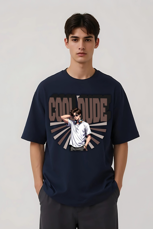 COOL DUDE OVERSIZED TEE NAVY-BLUE