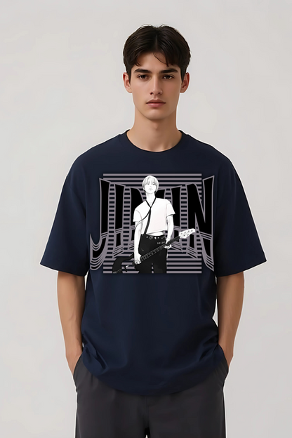 JIMIN OVERSIZED TEE NAVY-BLUE