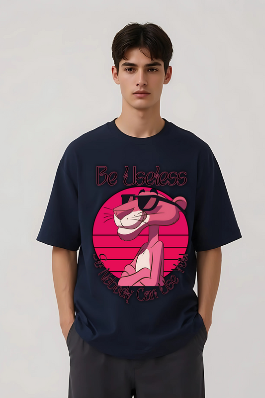 BE USELESS OVERSIZED TEE NAVY-BLUE