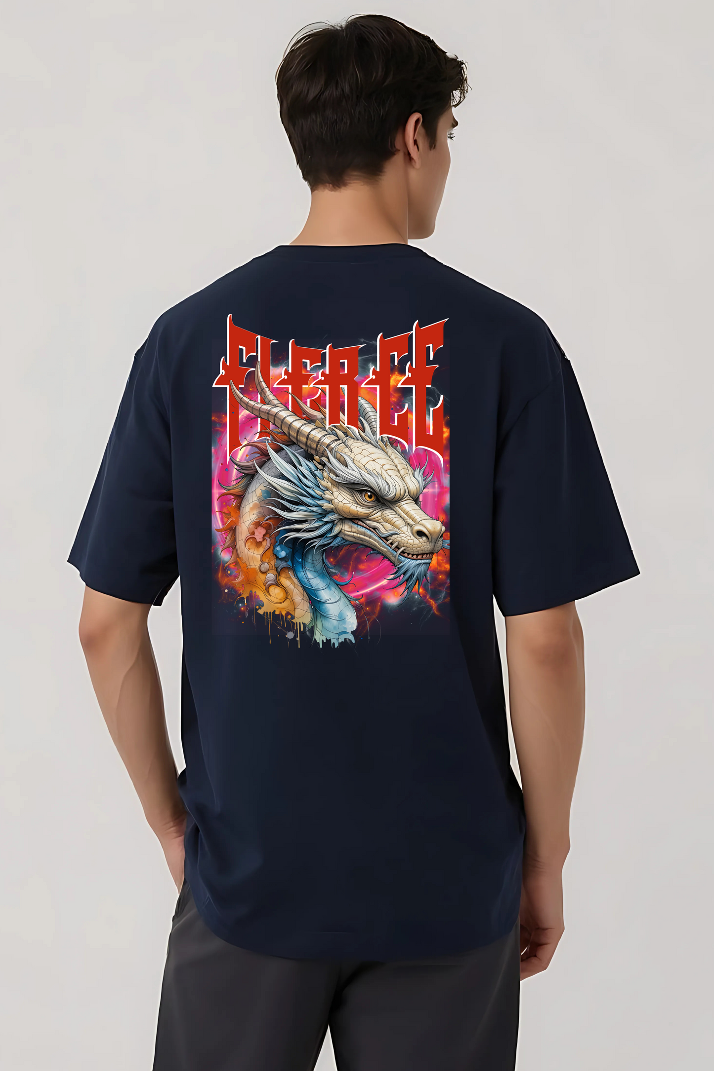 FIERCE OVERSIZED TEE NAVY-BLUE