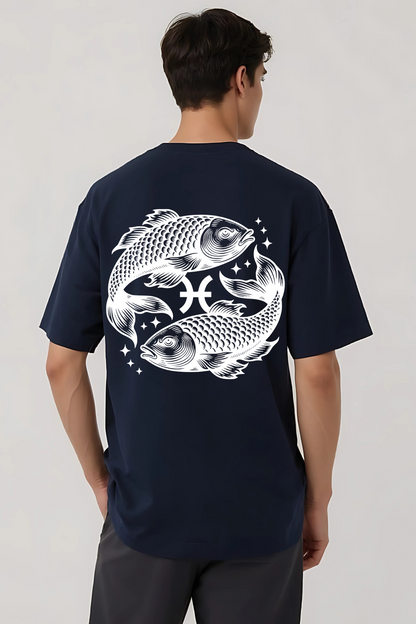 PISCES OVERSIZED TEE NAVY-BLUE