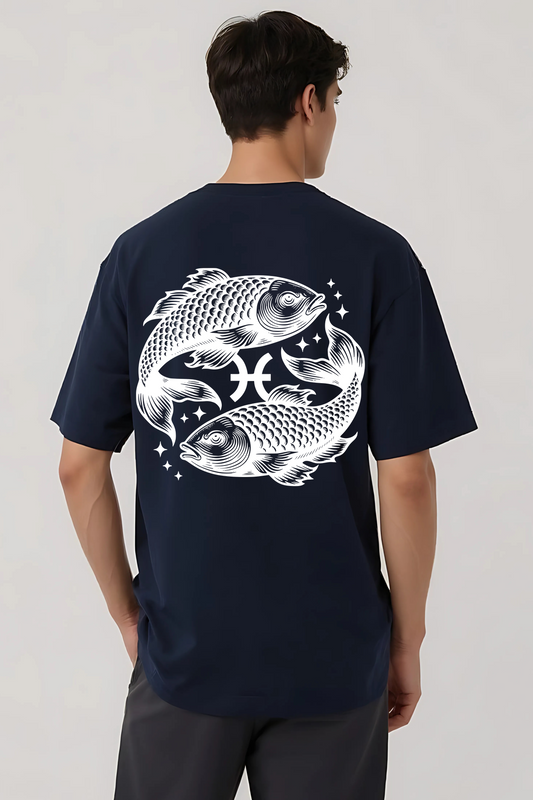 PISCES OVERSIZED TEE NAVY-BLUE