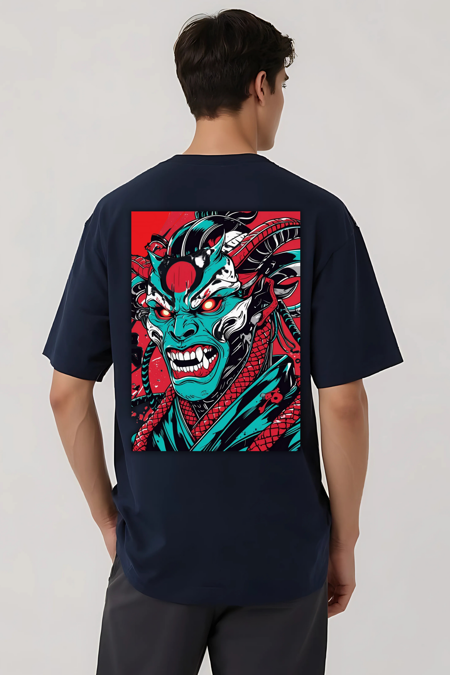 GOOD & BAD DEEDS OVERSIZED TEE NAVY-BLUE