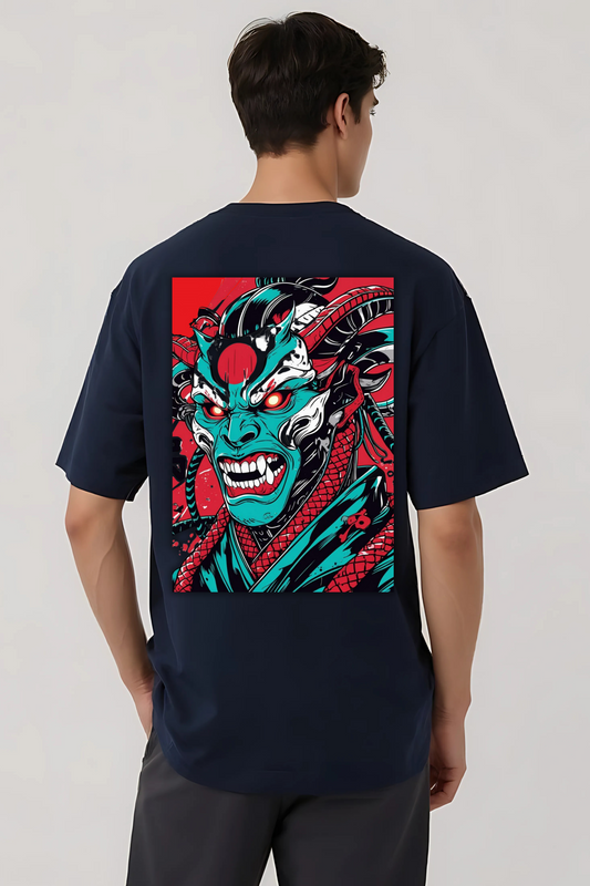 GOOD & BAD DEEDS OVERSIZED TEE NAVY-BLUE