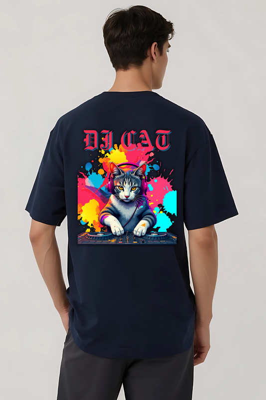 DJ CAT OVERSIZED TEE NAVY-BLUE