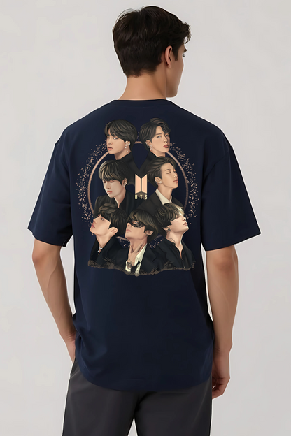 BTS-I OVERSIZED TEE NAVY-BLUE
