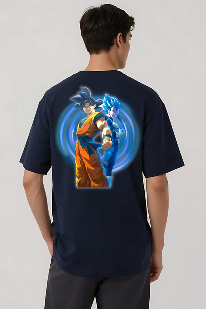 GOKU & VEGETA OVERSIZED TEE NAVY-BLUE
