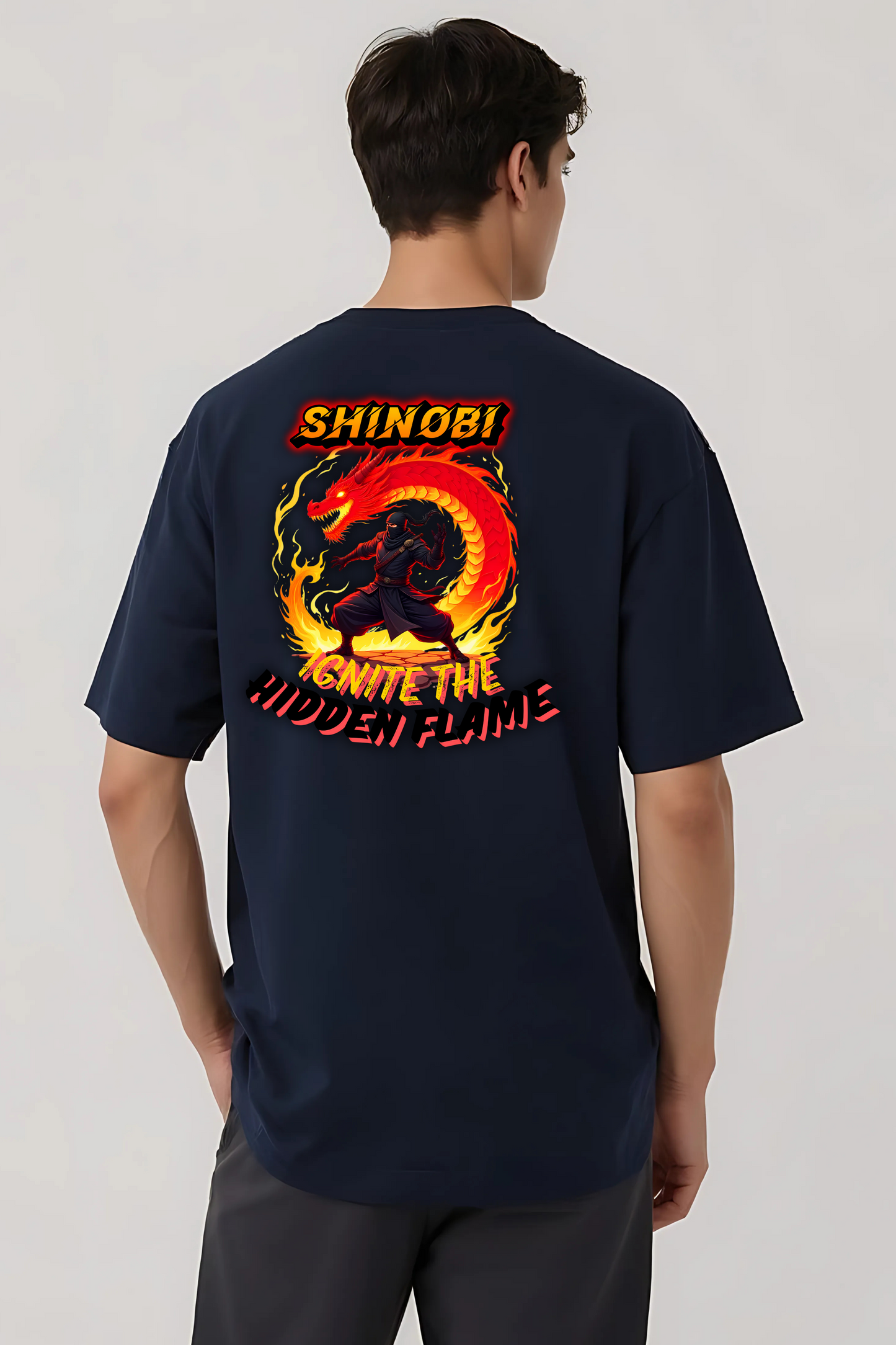 SHINOBI OVERSIZED TEE NAVY-BLUE