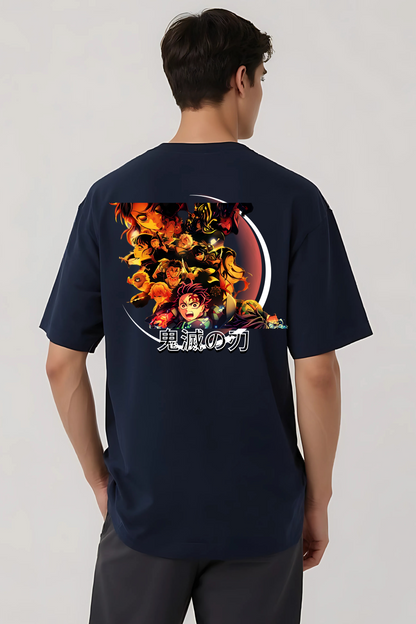 DEMON SLAYER OVERSIZED TEE NAVY-BLUE