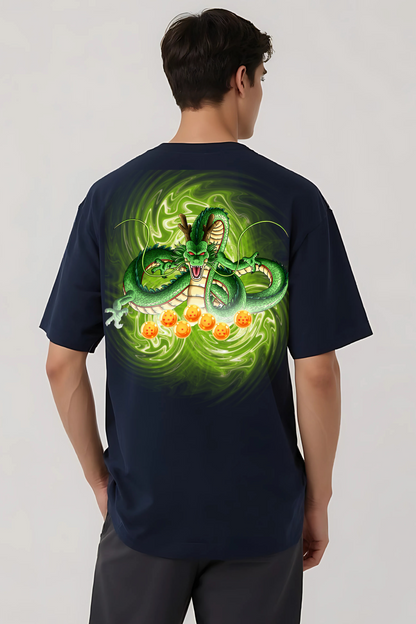 DRAGON GRAPHIC OVERSIZED TEE NAVY-BLUE