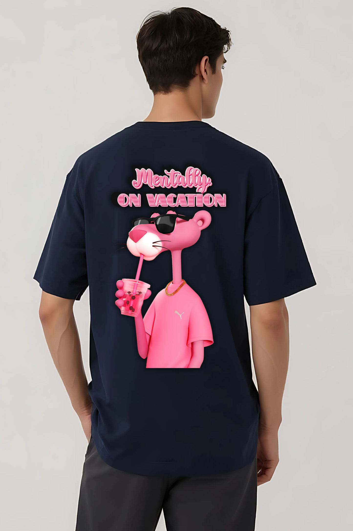 VACATION OVERSIZED TEE NAVY-BLUE