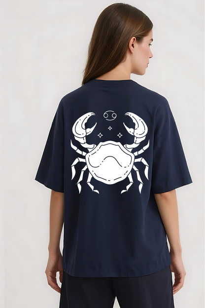 CANCER OVERSIZED TEE NAVY-BLUE