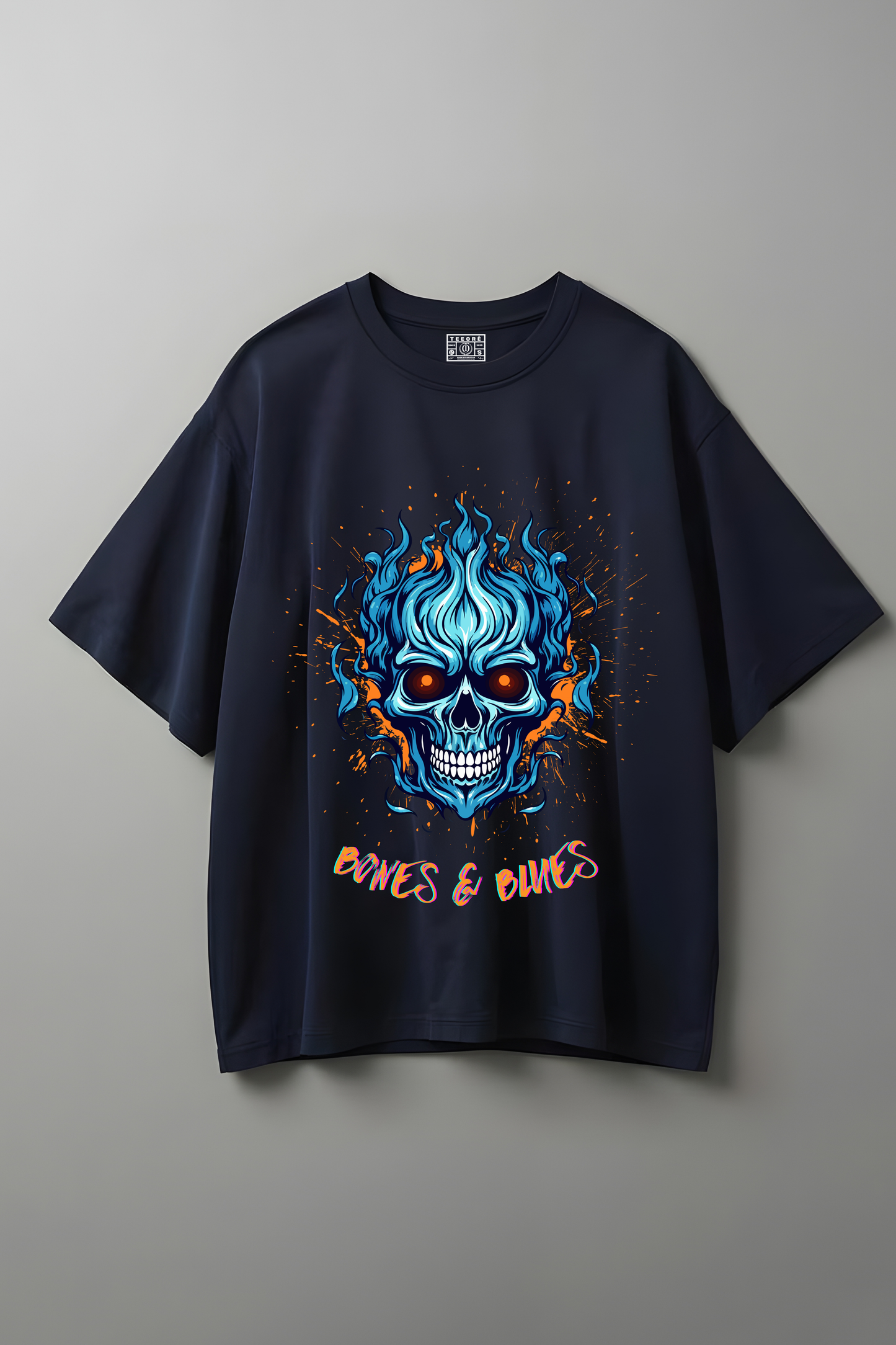 BONES & BLUES OVERSIZED T-SHIRT