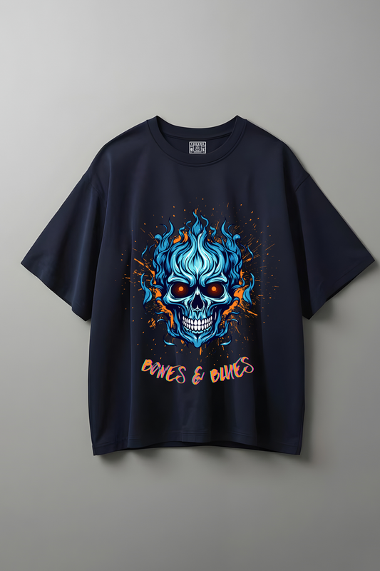 BONES & BLUES OVERSIZED T-SHIRT