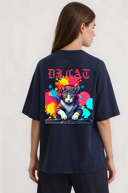 DJ CAT OVERSIZED TEE NAVY-BLUE