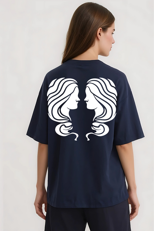 GEMINI OVERSIZED TEE NAVY-BLUE