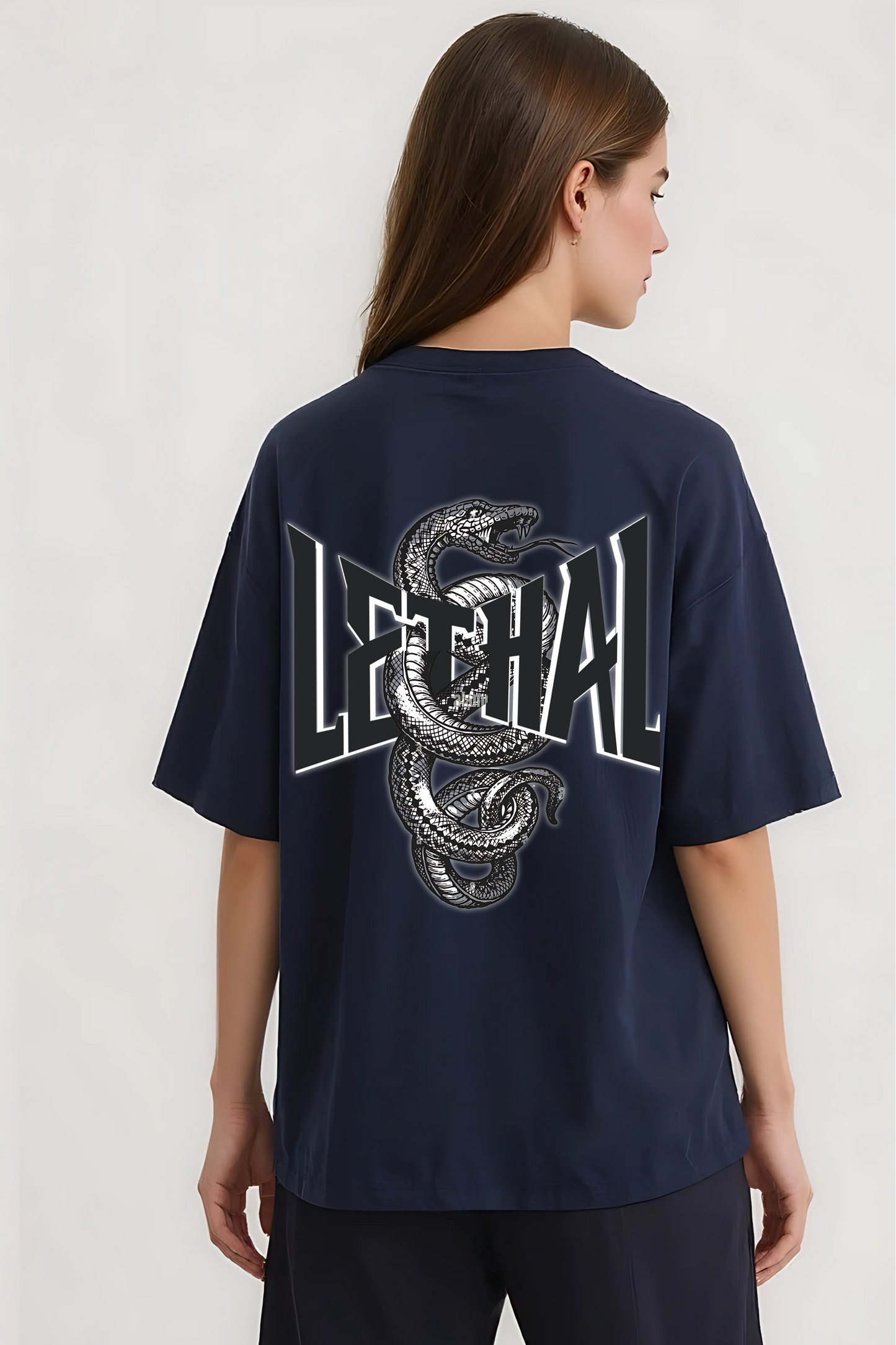 LETHAL OVERSIZED TEE NAVY-BLUE