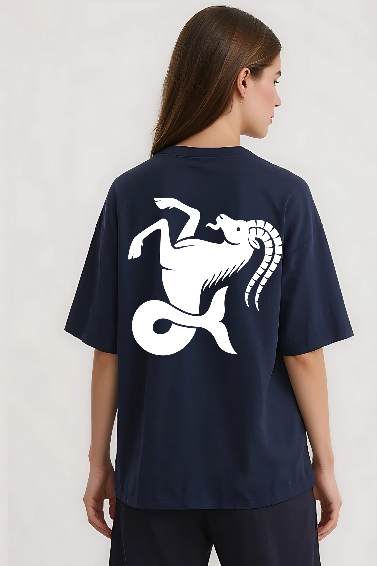 CAPRICORN OVERSIZED TEE NAVY-BLUE