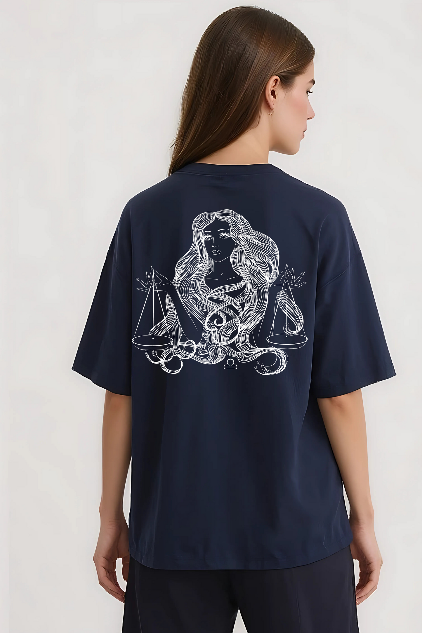 LIBRA OVERSIZED TEE NAVY-BLUE