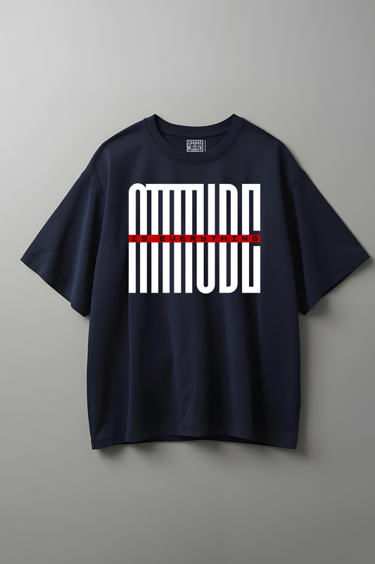 ATTITUDE OVERSIZED T-SHIRT NAVY-BLUE