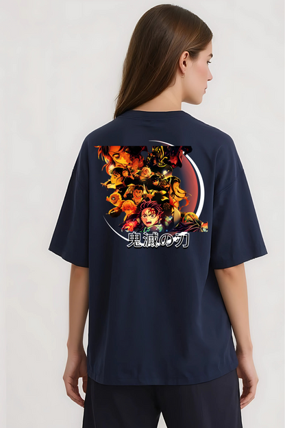 DEMON SLAYER OVERSIZED TEE NAVY-BLUE