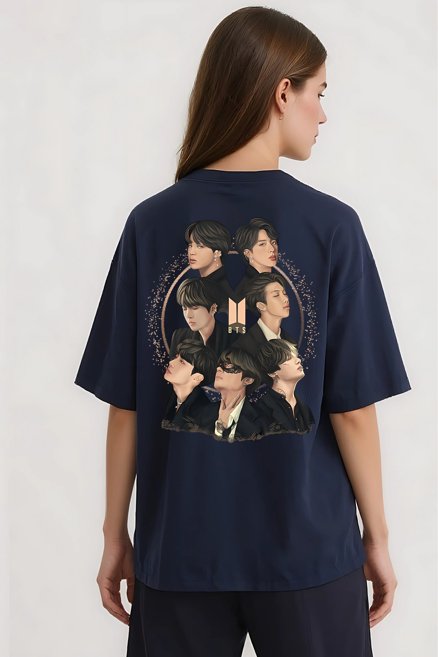 BTS-I OVERSIZED TEE NAVY-BLUE